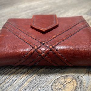 🛑 SOLD VTG Baronet 090 Fifth Ave Bifold Leather Wallet Kisslock Coin Purse